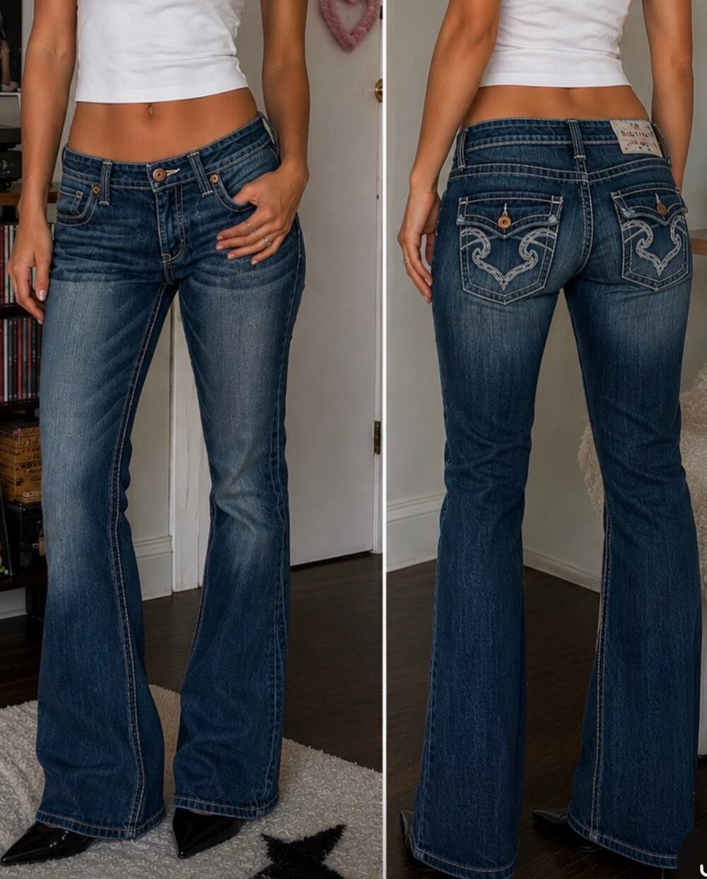 Vintage Big Star Casey Low Rise Bootcut Jeans Stretch Y2K Denim western 32R